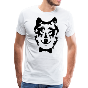 Wolf Portrait Bow Tie | Men's T-Shirt - white