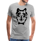 Wolf Portrait Bow Tie | Men's T-Shirt - heather gray