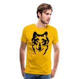 Wolf's Portrait I | Men's T-Shirt - sun yellow