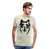 Wolf's Portrait I | Men's T-Shirt - heather oatmeal