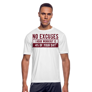 No Excuses | Men's Moisture Wicking T-Shirt - white