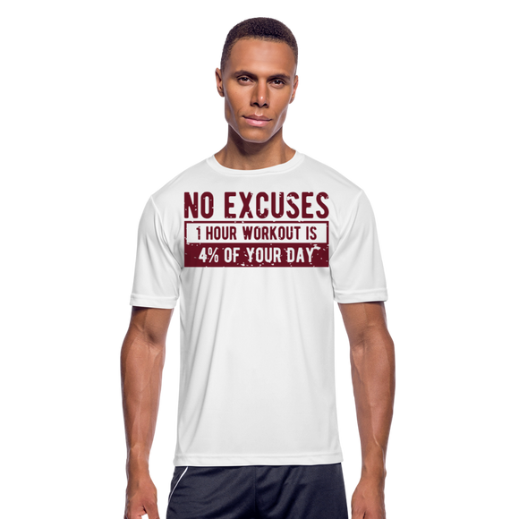 No Excuses | Men's Moisture Wicking T-Shirt - white