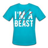 I Am A Beast II | Men's Moisture Wicking T-Shirt - turquoise