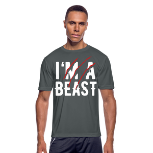 I Am A Beast II | Men's Moisture Wicking T-Shirt - charcoal