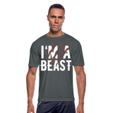 I Am A Beast II | Men's Moisture Wicking T-Shirt - charcoal