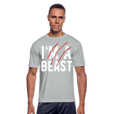 I Am A Beast II | Men's Moisture Wicking T-Shirt - silver