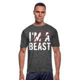 I Am A Beast II | Men's Moisture Wicking T-Shirt - dark heather gray