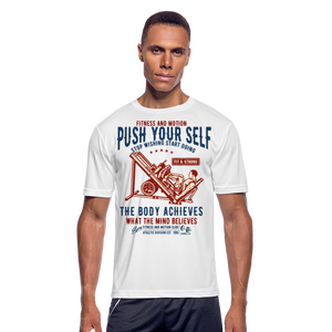 Push Yourself | Men's Moisture Wicking T-Shirt - white