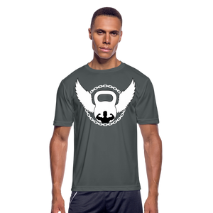 Dumbbell With Wings II | Men's T-Shirt - charcoal