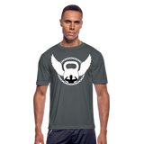 Dumbbell With Wings II | Men's T-Shirt - charcoal