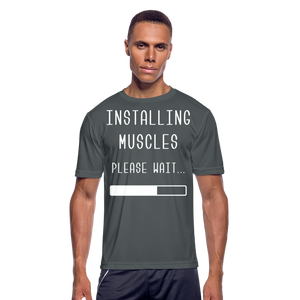 Installing Muscles VI | Moisture Wicking Men's T-Shirt - charcoal