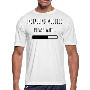 Installing Muscles I | Men's Moisture Wicking T-Shirt - white