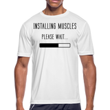 Installing Muscles I | Men's Moisture Wicking T-Shirt - white