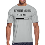 Installing Muscles I | Men's Moisture Wicking T-Shirt - silver