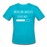 Installing Muscles II | Men's Moisture Wicking T-Shirt - turquoise