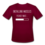 Installing Muscles II | Men's Moisture Wicking T-Shirt - burgundy