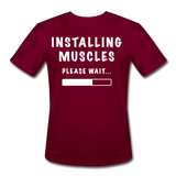 Installing Muscles IV | Men's Moisture Wicking T-Shirt - burgundy