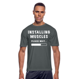 Installing Muscles IV | Men's Moisture Wicking T-Shirt - charcoal