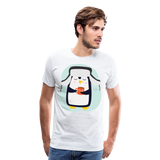 Penguin Drinking Tea | Men's Premium T-Shirt - white