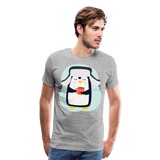 Penguin Drinking Tea | Men's Premium T-Shirt - heather gray