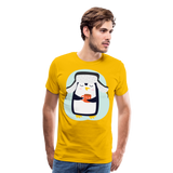 Penguin Drinking Tea | Men's Premium T-Shirt - sun yellow