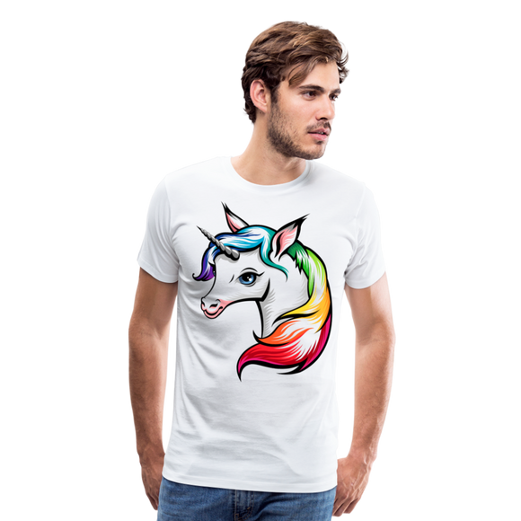 Rainbow Unicorn | Men's Premium T-Shirt - white