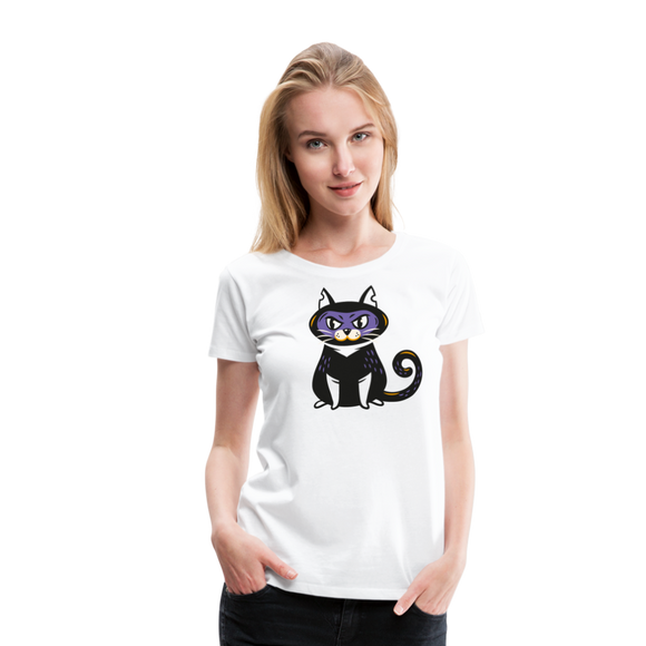 Ninja Cat | Women’s Premium T-Shirt - white