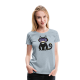 Ninja Cat | Women’s Premium T-Shirt - heather ice blue