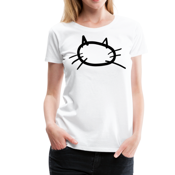 Badly Hand-Drawn Cat I | Women’s Premium T-Shirt - white