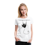 Hanging Cat | Women’s Premium T-Shirt - white