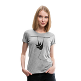 Hanging Cat | Women’s Premium T-Shirt - heather gray