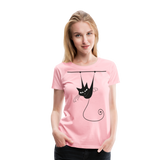 Hanging Cat | Women’s Premium T-Shirt - pink