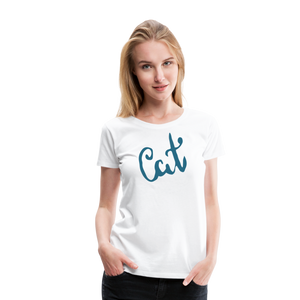 Cat | Women’s Premium T-Shirt - white