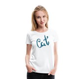 Cat | Women’s Premium T-Shirt - white