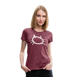 Badly Hand-Drawn Cat II | Women’s Premium T-Shirt - heather burgundy