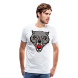 Snarling Wolf Head | Men's Premium T-Shirt - white