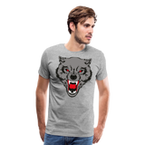 Snarling Wolf Head | Men's Premium T-Shirt - heather gray