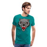 Snarling Wolf Head | Men's Premium T-Shirt - teal