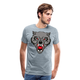 Snarling Wolf Head | Men's Premium T-Shirt - heather ice blue