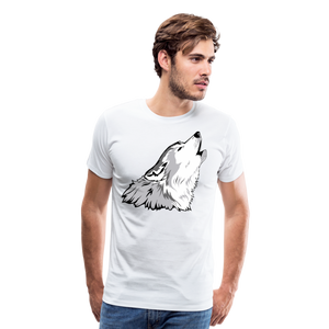 Howling Wolf |  Men's Premium T-Shirt - white