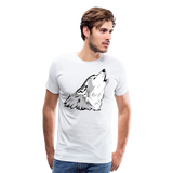 Howling Wolf |  Men's Premium T-Shirt - white