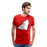 Howling Wolf |  Men's Premium T-Shirt - red