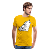 Howling Wolf |  Men's Premium T-Shirt - sun yellow