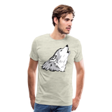 Howling Wolf |  Men's Premium T-Shirt - heather oatmeal