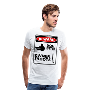 Beware Of Owner II | Men's Premium T-Shirt - white