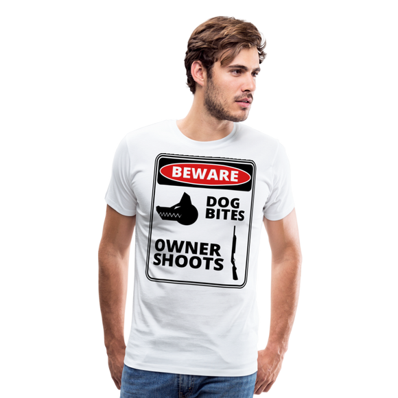 Beware Of Owner II | Men's Premium T-Shirt - white