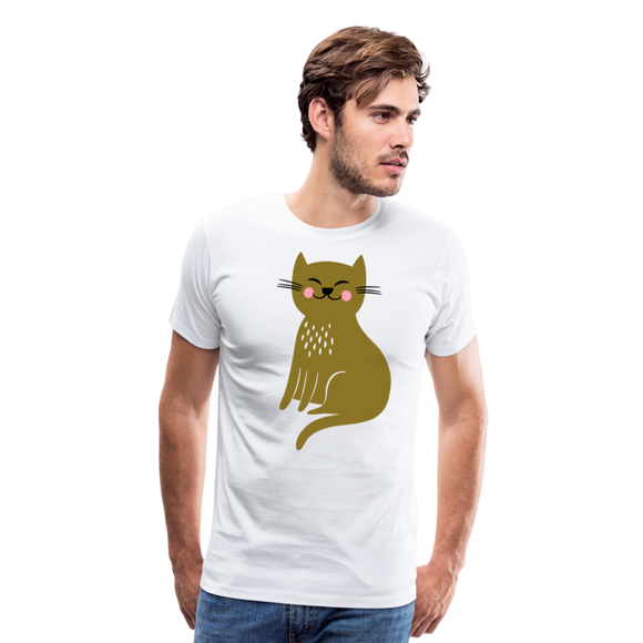 Happy Cat | Men's Premium T-Shirt - white