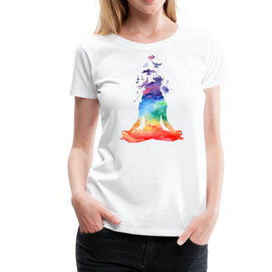 Abstract Yoga Pose | Women’s Premium T-Shirt - white