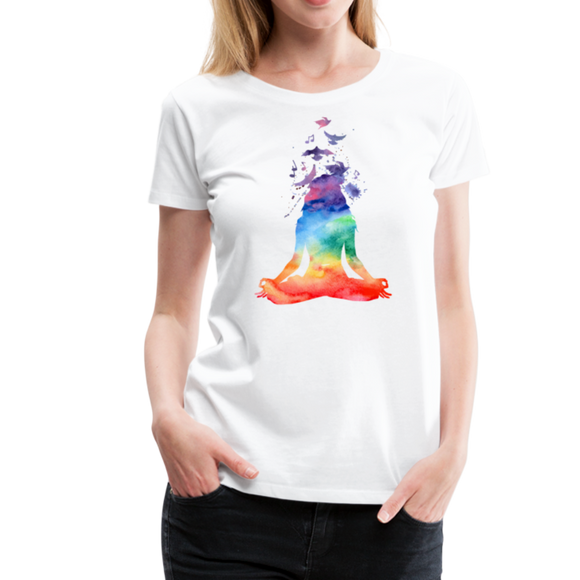 Abstract Yoga Pose | Women’s Premium T-Shirt - white