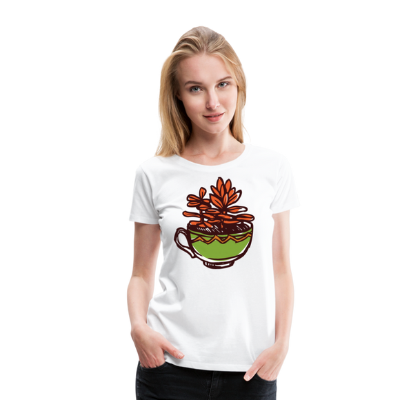 Succulent Tea | Women’s Premium T-Shirt - white